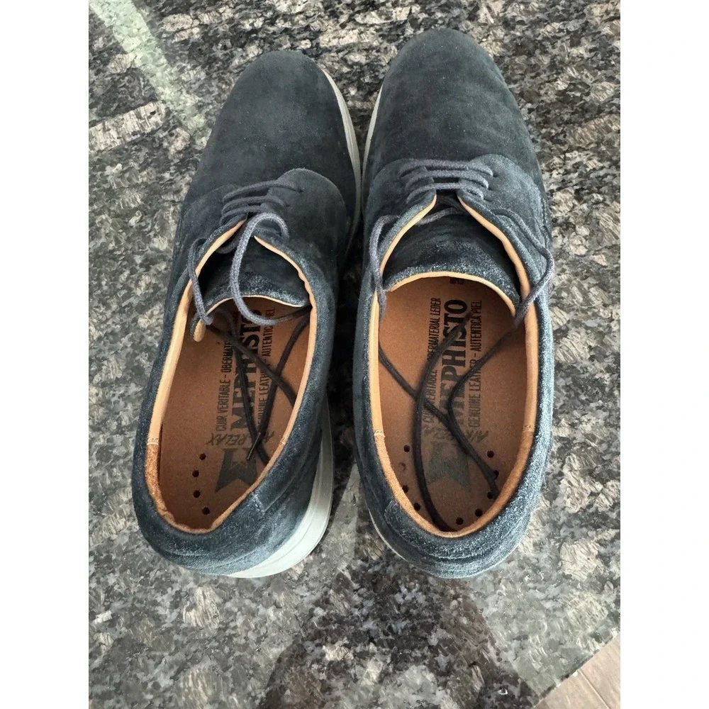 VALERIO MMMS70 MEN Dress, Casual‎ Shoes. NAVY SUEDE BY MEPHISTO Sz 7.5 Uk 7